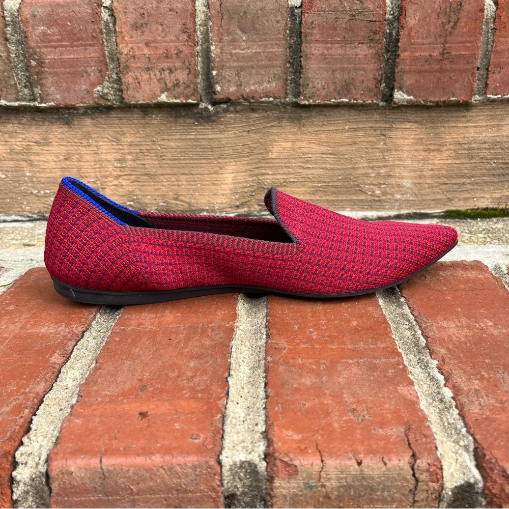 Rothy's RARE Limited Edition The Point Loafer Scarlet Tweed Red Flats Size 7.5 - Picture 5 of 9